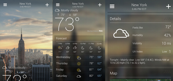 yahoo weather for android